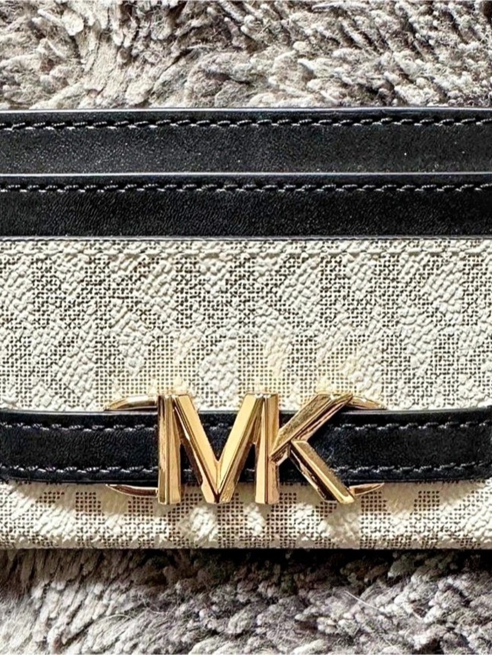 Michael Kors Jet Set Signature Logo Card Case White & Black
